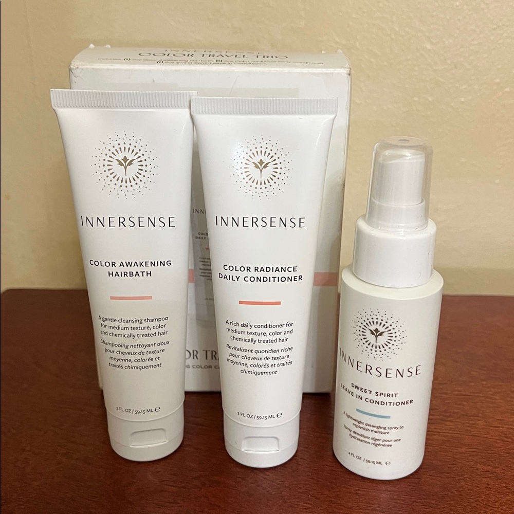 INNERSENSE Color Travel Trio Color Hair Bath Shampoo & Conditioner Travel size
